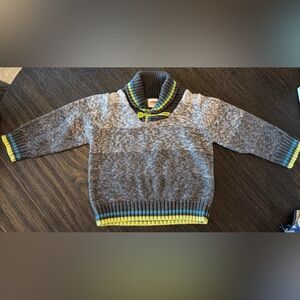 Gymboree Gray Sweater with Blue and Yellow Accents